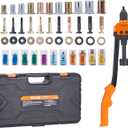 VEVOR 16" Rivet Nut Tool, Labor-Saving Rivnut Tool Kit with 13PCS Metric & SAE Mandrels, 186PCS Rivet Nuts,M3, M4, M5, M6, M8, M10, M12, 1/4-20, 5/16-18, 3/8-16,1/2-13, 8-32, 10-24 with Carrying Case