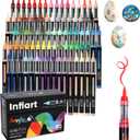 80 Colors Acrylic Paint Markers Brush Tip, Automatic Ink Control Acrylic Paint Pens Waterproof Acrylic Markers Set for Holiday Decorations, Stone, Wood, Glass, DIY & Art Supplies