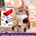 KEKOY Rollator Walkers for Seniors with Seat, 400 lb Foldable Walker - Red