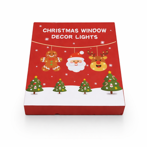 Set of 3 Santa Claus, Reindeer & Gingerbread LED Christmas Window Lamp with Suction Cup Battery Operated Chandelier Christmas Window Lamp Home Party Decoration