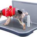 FUGODIWI Pee Pad Holder, Indoor Potty Tray for Puppy and Small Size Dog with Pee Wall, Non-Skid Feet, 20 * 15.4 * 1.4 inch