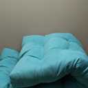Blazing Needles Microsuede Tufted Bench Cushion, 55" x 19", Aqua Blue