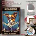 LIUAXICIA Metal Tin Sign Reading Makes Me Feel Less Murdery for Living Room Bedroom Office Wall Decor Home Decoration 8x12inch