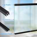 Metal Sliding Door Track Set for 1/4" Thick Panels Glass Cabinet Door Window Sliding Track, Size 48 x 0.79 inches (Black)