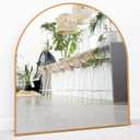 Arched Mirror, 33" x 31" - Gold Arch Wall Mirror - Perfect for Bathroom, Entryway - Modern Gold Frame (33"L x 31"W)