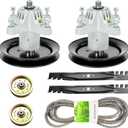 42" Spindle Deck Rebuild Kit for MTD for Huskee LT542H, Include 2 Spindles for Troy Bilt 618-04456 918-04456 918-04461 with Pulley, 2 Idlers 753-08171, 2 Blades 742-0616,1 96 1/2" Belt 754-04060