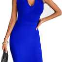 Meilun Womens Rayon Hight Neck Cut Out Bandage Bodycon Dress (XL, Blue)