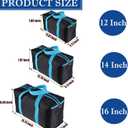 BLIRITEL 14 Inch Heavy Duty Wide Mouth Tool Bag for Men, High Capacity Tool Tote Bag for Electricians, Multipurpose Power Tool Bag Organizer for Mechanics Carpenters