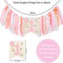 Winnie Pink One High Chair Banner for 1st Birthday Decorations Baby Girl Classic Winnie Banner for First Birthday Decorations