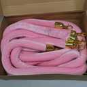 PATIKIL 8 Pack Pink Velvet Stanchion Rope, 5 Ft Crowd Control Ropes Barrier Hanging Rope with Stainless Steel Gold Plated Hooks for Carpet Events Movie Theaters Opening Activities