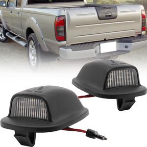 Xenon White LED License Plate Lights for 1999-2004 Nissan Xterra WD22 1998-2004 Nissan Frontier Navara NP300 D22 Rear Tag License Number Plate Lamps Assembly