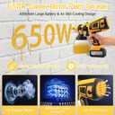 Paint Sprayer, 650W Cordless with 2 X 4.0mAh 21V Battery, All Copper Motor 6 Nozzles & 3 Spray Modes, Easy to Clean, Paint Sprayer Gun for House Painting Fence Cabinets Wall DIY