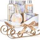 Gift Baskets for Women, Body & Earth Gift Set with Jasmine & Honey Scent Includes Bubble Bath, Hand Cream, Holiday Gift Baskets, Bath and Body Gift Sets for Women, Happy New Year Gifts 2028/06