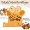 Dog Lick Mat with Suction Cups, Slow Feeder & Enrichment Mat for Dogs & Cats, Silicone Feeding Mat for Wet & Dry Food, Anxiety Relief, Mess-Free Foldable Pocket Design, Orange