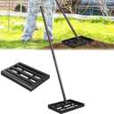 Lawn Leveling rake, 14.1"9.8" Heavy Duty Lawn Leveling Rake, 38.4 to 74.9 Inches Adjustable Handle, Lawn Leveling Tool, Landscape Rake for Farm, Garden, Golf Course