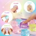 24Pcs Stress Balls Sparkle Fidget Toys, Ice Cube Squeeze Toys - Square Squeeze Ball Sensory Toys, Squeeze Toys - Small Stress Balls for Adults, Easter, Party Favors, Easter Basket Stuffers