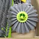 Professional Swimming Pool Brush Head with Round Ends,17.5" Heavy Duty Aluminum Back for Cleaning Pool Walls, 7 Rows Premium Nylon Bristles with EZ Clips (Green Grey)