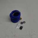 Heavy-duty PU Coil Hose, Self-Coiling Garden Hose with Solid Brass Fittings, Retractable, Corrosion Resistant, for Household (10 FT, Blue)