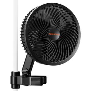 Spider Farmer New Grow Tent Fan 6" with 10 Dynamic Wind Speeds and 10-Level Oscillation, EC Motor, Weatherproof IP-54, Auto Oscillating Clip Fan, Powerful Airflow but Quiet for Ventilation Circulation (1PC)