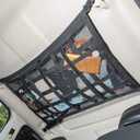 Car Ceiling Cargo Net Pocket Storage Net, 29.5"x19.7" Adjustable D-Buckle to Reduce Sagging Roof Storage Organizer,Double-Layer Mesh SUV for SUVs,Road Trips,Car Camping Essentials