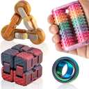 JOYBLI- Handheld Fidget Toy for Adults , 4PC Fidget Toys Set Fidgets for Classroom, Finger Spinners,Infinity Cube, Fidget Cube, Stress Relief Desk Cool Gadget for Kids Teen