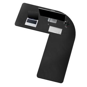 CENNBIE Reversible L Shaped Desk Pad,(‎‎‎‎51"+ 59") x16 Corner Leather Desk Pad,l Shaped Desk Gaming mat,Waterproof l Shaped Leather Mouse pad,Home Office Accessories Corner Desk Mat(Black)