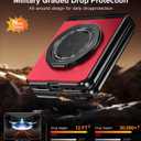 for Samsung Galaxy Z Flip 6 Case with Screen Protector, Hinge Protection Phone Case for Z Flip 6, with Mag-Safe, 360 Rotating Ring Holder, Hard PC Shockproof Full Body Protective Cover (Red)