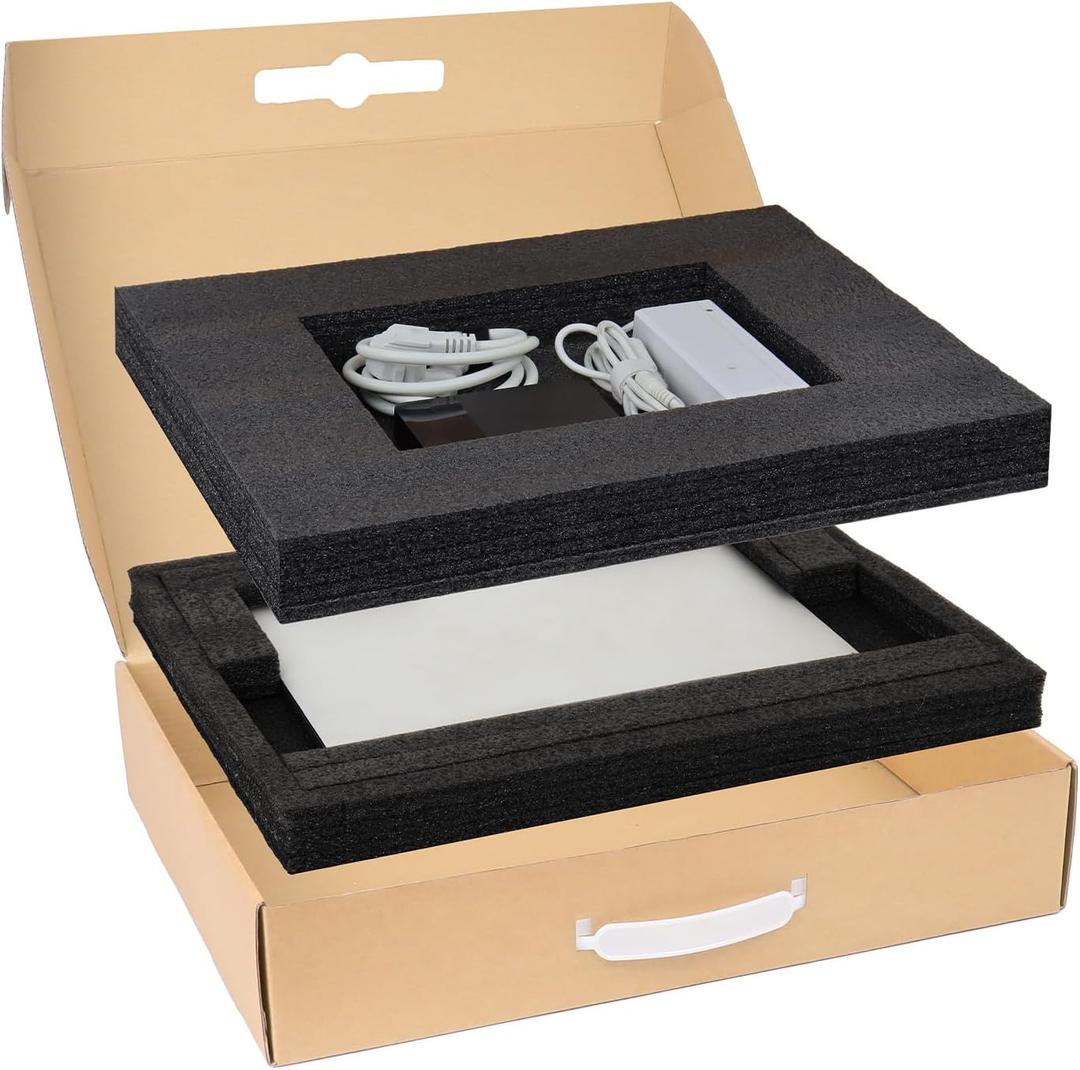 Laptop Shipping Box with Protection Foam, Secure Laptop Box for Shipping, Cardboard Mailer Carton for 13-17.0 Inch Notebook Computer (17"L x 13"W x 4.1"H)