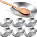 LemonRoad 6 Pcs Large Stainless Steel Spoon Rest, Spatula Ladle Holder, Spoon Rest for Counter Stove Top Coffee Station, Stainless Steel Utensil, Kitchen Accessories Dishwasher Safe