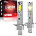 Latest upgraded H1 bulb, 32000LM ultra bright, 6500K white,1:1 size,no adapter required, plug and play, fog bulb, 2 packs
