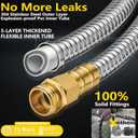 150 ft Stainless Steel Garden Hose - 2026 New Technology Metal Water Hoses with 3/4" Solid Brass Fitting - Lightweight,Ultra Flexible,Durable,Kink-Less Watering Pipes Hoses For Yard, Outdoor