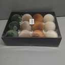 Christmas Tree Ornaments Set Velvet Balls, 12pcs Shatterproof Christmas Bulbs Ornaments for Xmas Tree Decorative Hanging, Vintage Flocked Decoration, 78mm, 3.15 in, Multicolor Green Brown Neutral