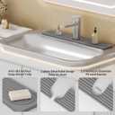 Faucet Mat for Kitchen Sink, Diatomite Stone Drying Sink Protectors, Bathroom Faucet Splash Guard, Quick Dry Water Absorbing, Non-Slip Stone Tray for Kitchen Counter, Grey, 23.6" x 3.9" (Gray)