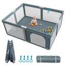 Foldable Baby Playpen - 71"x59" Collapsible Play Pen for Babies and Toddlers - Indoor Outdoor Foldable Play Yard with 4 Handles - Folding Baby Playpen with Bag Portable Travel Play Yard