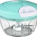 Cambom Manual Food Chopper Vegetable Cutter, Hand String Vegetable Chopper Onions Cutter for Vegetable Fruits Nuts BPA Free Food Safe Material, 550ml Clear (500ML)