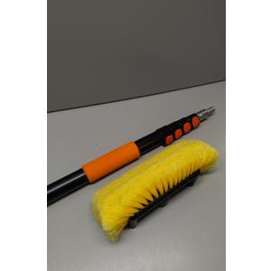 LAANPOLE 12FT Car Wash Brush with Long Handle, Car Cleaning Brush with 12 Inch Soft Bristle, Solar Panels Cleaner with Telescoping Pole for RV, Truck, Boat, House Siding