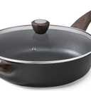 SENSARTE Nonstick Frying Pan Skillet with Lid, 12 Inch Large Deep Frying Pan, 5 Qt Non Stick Saute Pan with Cover, Induction Pan, Healthy Non Toxic Cooking Pan with Helper Handle, PFOA PFOS Free