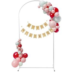 Enrichovo Metal Wedding Arch Backdrop Stand, 6.6FT White Balloon Arched Frame Stand for Wedding Ceremony Birthday Parties Bridal Shower Anniversary Baby Shower Celebration Background Decorations