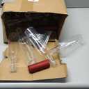 Potchen 25pcs 300ml Plastic Wine Bottles with Screw Lid and Shrink Capsules Caps Seals, Empty Clear Long Neck Bottles for Christmas Homemade Drinks Gift Coquito Vanilla Extract Limoncello (Red)