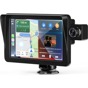 MRQ 9 Inches Wireless Apple Car Play for car, Touchscreen with Android Auto, Car Stereo, 2.5K Front Dash Cam, 1080p Backup Camera Apple Carplay Screen, GPS Navigator/Bluetooth/Mirror Link/Siri/Aux/FM
