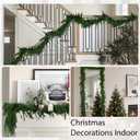 MCFULL Christmas Decorations Indoor,6 FT Christmas Garland,Norfolk Pine Garland,Vintage Xmas Decor,Real Touch Cedar Garland for Fireplace,Stairs,Table,Window,Mantle,Holiday Indoor Outdoor Decor,2 Pcs