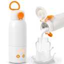 Portable Bottle Warmer for Travel, 12oz Large Capacity Fast Heating Breast Milk, Water & Formula On The Go Baby Bottle Warmer Accurate Temp Control with 4 Levels Long Battery Life for Car & Airplane