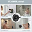 Shower Trim Kit Compatible with Delta 13/14 Series (Requires R10000 Universal Valve), Matte Black Metal Handle & Cover Plate, Fits R10000-UNBX/UNB/UNWS/UNWSHF Valve & Cartridge Not Included