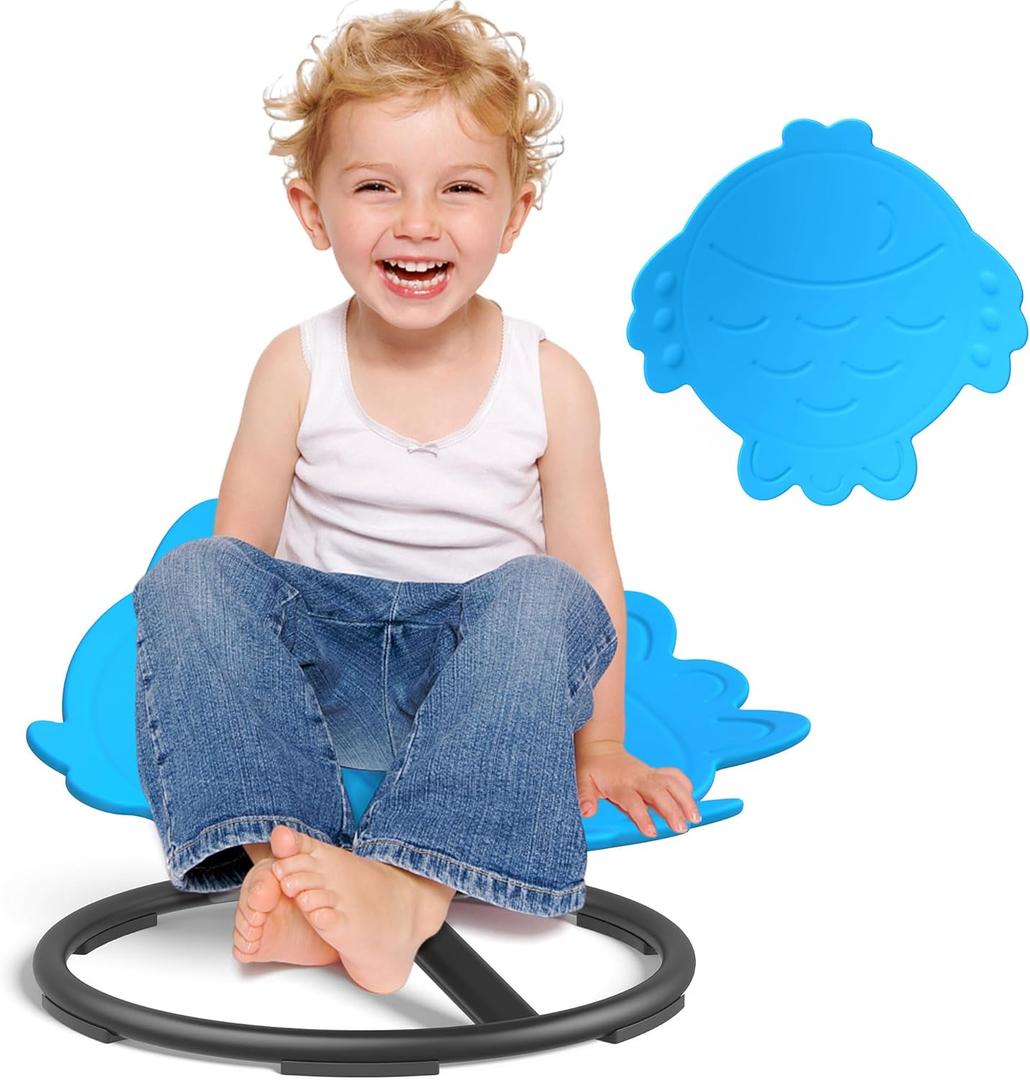 Kids Spinning Chair - 360 Spinning Kids Sensory Stool with 200lbs Max Cap Pre Assembled Sit and Spin Chair for Autism, Nonslip Sensory Swivel Stool for Balance Coordination Focus for School Home