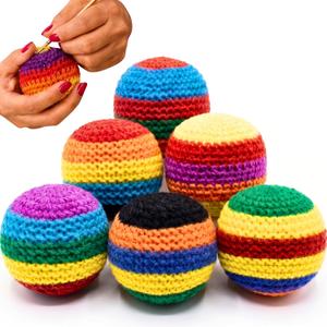 Footbag Sacks Set for Kids & Adults New 2026 Upgraded Knitted Kick Crochet Sack Dirtbag Style Foot Dirth Bags Soft Juggling Balls for Outdoor Indoor Practice Group Bulk - 6 PCS