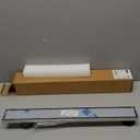 Neodrain 24-Inch Offset Linear Shower Drain with Tile Insert Grate Cover, Brushed 304 Stainless Steel Rectangle Side Outlet Shower Floor Drain, Adjustable Leveling Foot, Hair Strainer/Catcher