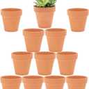 2 x Yishang 2.5 inch Terracotta Pots with Drainage Holes,Small Mini Clay Ceramic Pottery Planter,Cactus Flower Terra Cotta Pots,Succulents Nursery Pots for Indoor/Outdoor Plants,Crafts,Wedding-12 Pack