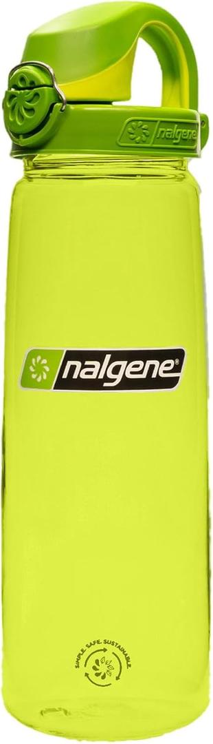 Nalgene Sustain Tritan BPA-Free On The Fly Water Bottle Made with Material Derived from 50% Plastic Waste (24 Ounces, Spring Green with Iguana)