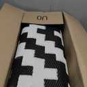 FH Home Outdoor Camping Rug - Waterproof, Fade Resistant, Reversible - Premium Recycled Plastic - Geometric - Large Patio, Deck, Sunroom, RV - Aztec - Black & White - 9 x 12 ft Foldable (9 ft x 12 ft, Azfd - Black - Foldable)