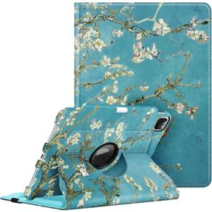 Fintie Rotating Case for iPad Pro 11-inch (4th / 3rd Generation) 2022/2021-360 Degree Swiveling Stand Cover w/Pencil Holder, Auto Sleep/Wake, Also Fit iPad Pro 11" 2nd/1st Gen, Blossom